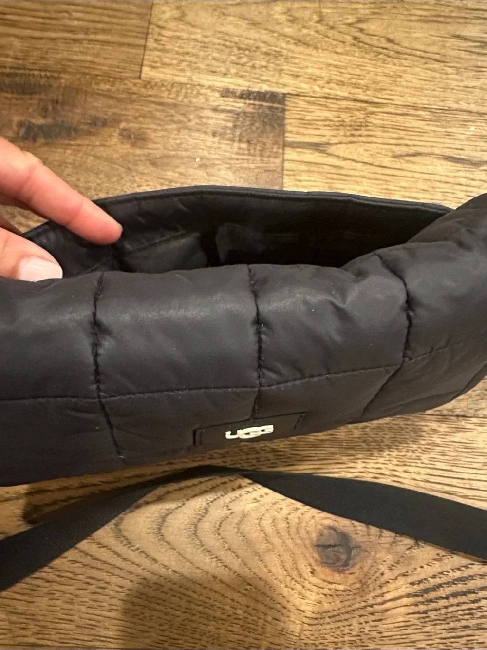 UGG Black Quilted Messenger Crossbody Bag